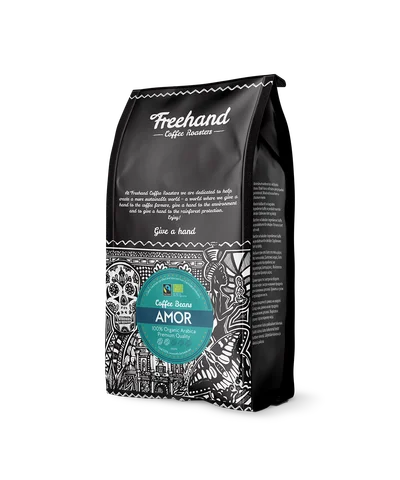 Freehand Amor, pose med 1 kg hele kaffebønner